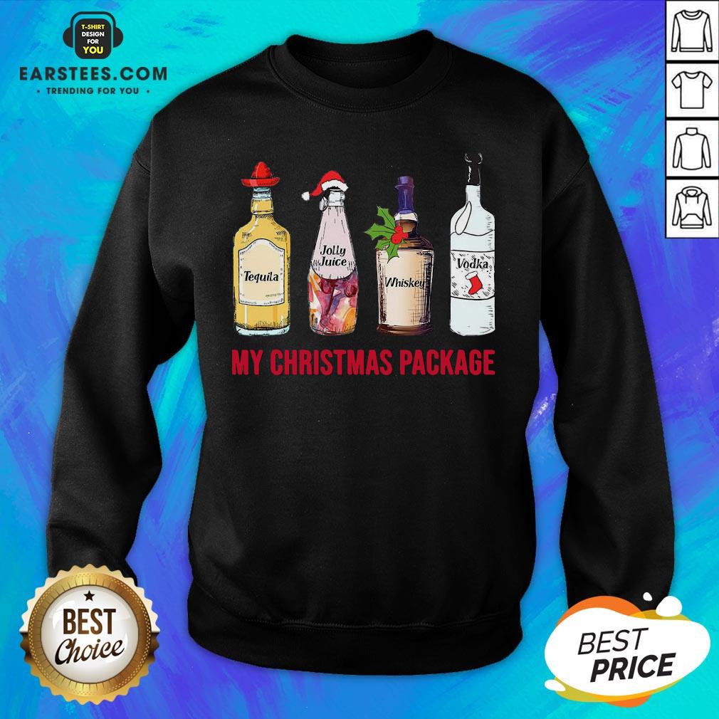 Funny Tequila Jolly Juice Whiskey Vodka My Christmas Package Shirt - Image 5
