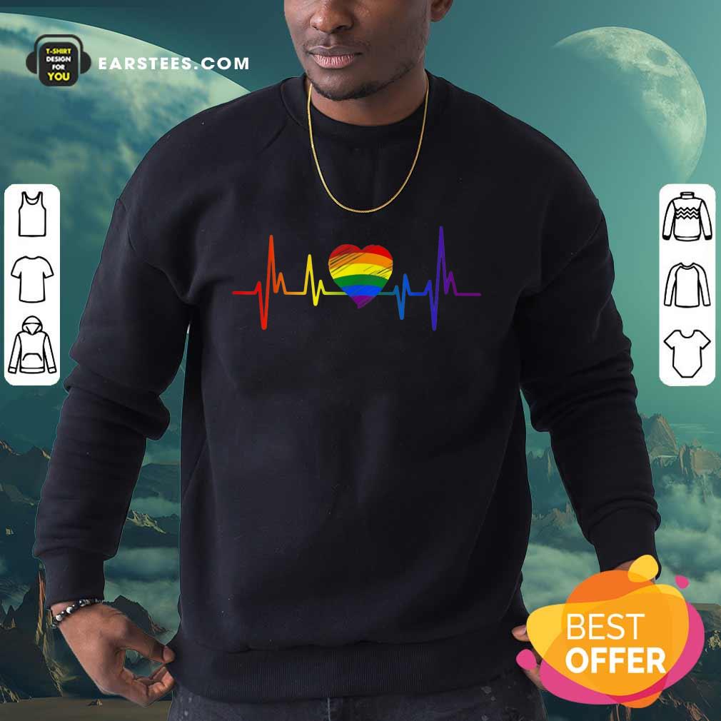 Hot LGBT Pride Heartbeat Shirt - Image 3