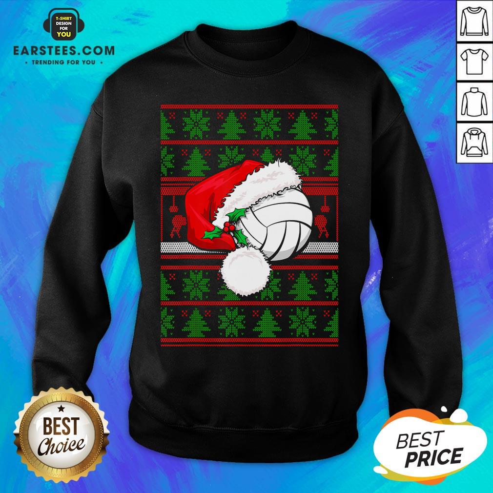 Official Santa Claus Hat Volleyball Christmas Tee Gift Shirt - Image 5