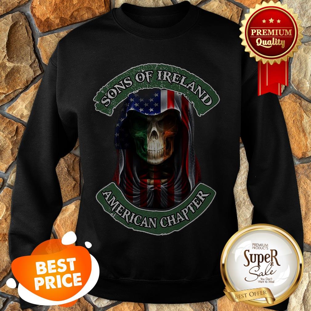 Skull Sons Of Ireland American Chapter St. Patrick’s Day Shirt - Image 3