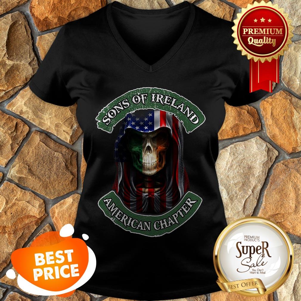 Skull Sons Of Ireland American Chapter St. Patrick’s Day Shirt - Image 4