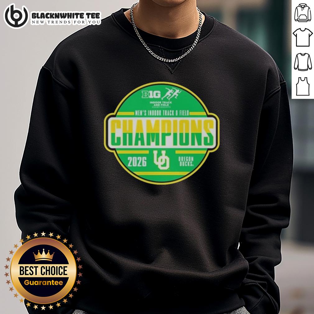 Hot Official Oregon Ducks 2026 Big Ten Men's Indoor Track & Field Champions T-Shirt - Image 5