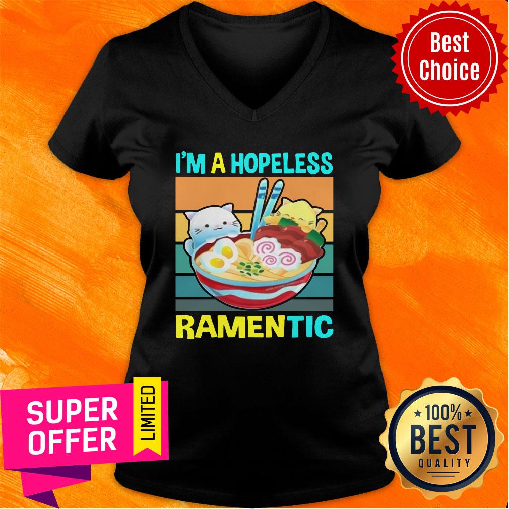 Premium Kawaii Ramen Cat Noodles Ramen Vintage Retro Shirt - Image 3