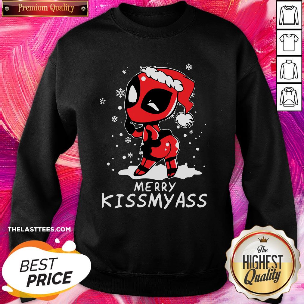 Hot Santa Deadpool Merry Kiss My Ass Christmas Shirt - Image 4