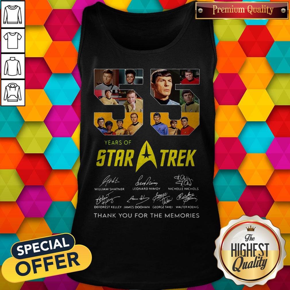 Official 55 Years Of Star Trek Thank You For The Memories Signatures Shirt - Image 3