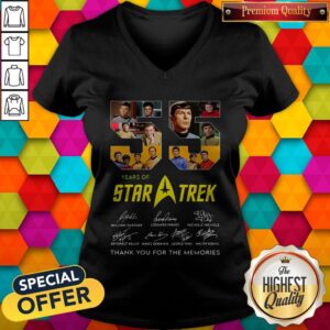 Alternative view of Official 55 Years Of Star Trek Thank You For The Memories Signatures Shirt