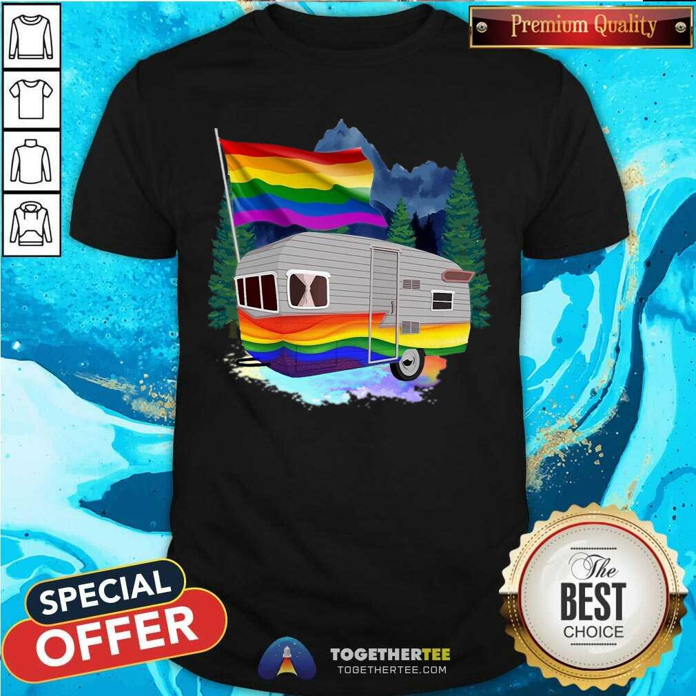 LGBT Flag Camping Car Shirt