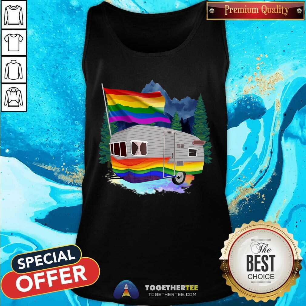 LGBT Flag Camping Car Shirt - Image 4