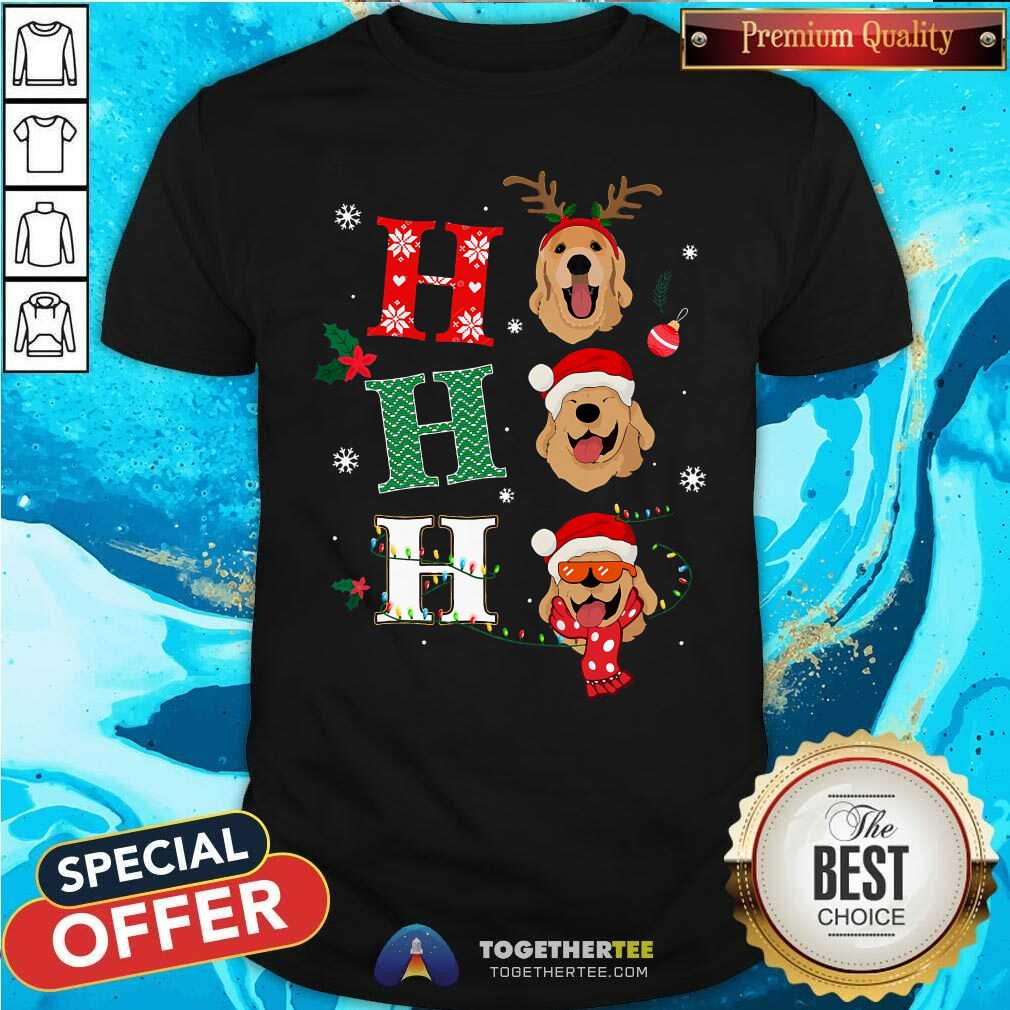 Funny Ho Ho Ho Retrievers Golden Xmas Outfit Christmas Costume T-Shirt