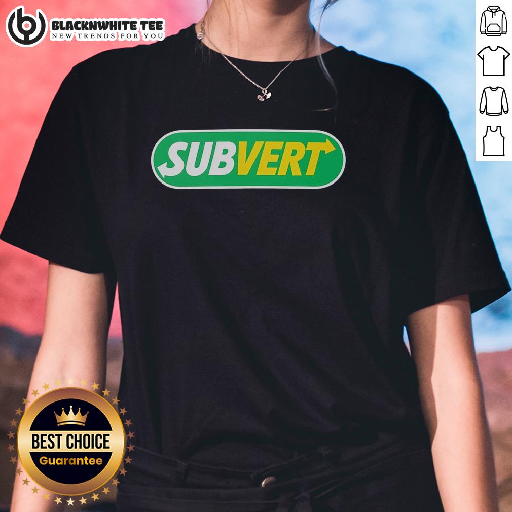 Awesome Subvert Subway Parody Logo T-Shirt - Image 3