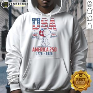 Alternative view of Original Snoopy Wearing Flight Helmet Happy 250 America 4th Of July M797 T-Shirt