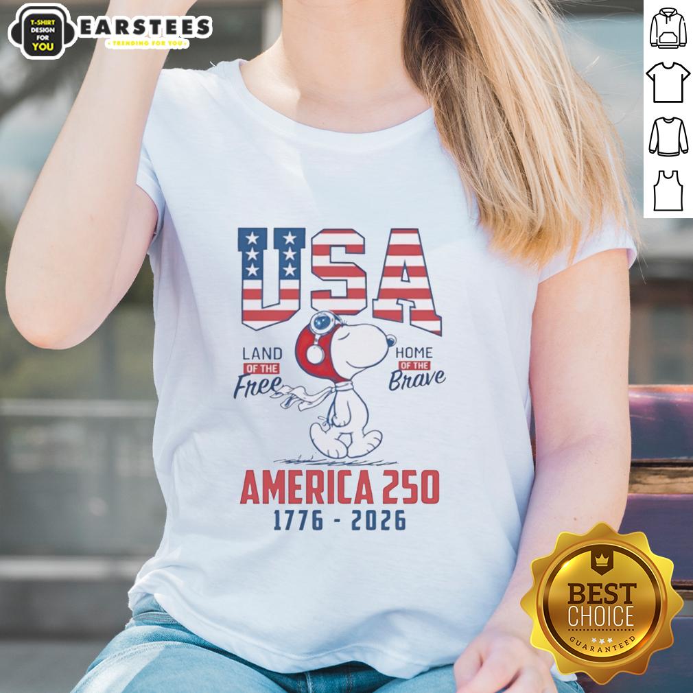 Original Snoopy Wearing Flight Helmet Happy 250 America 4th Of July M797 T-Shirt - Image 3