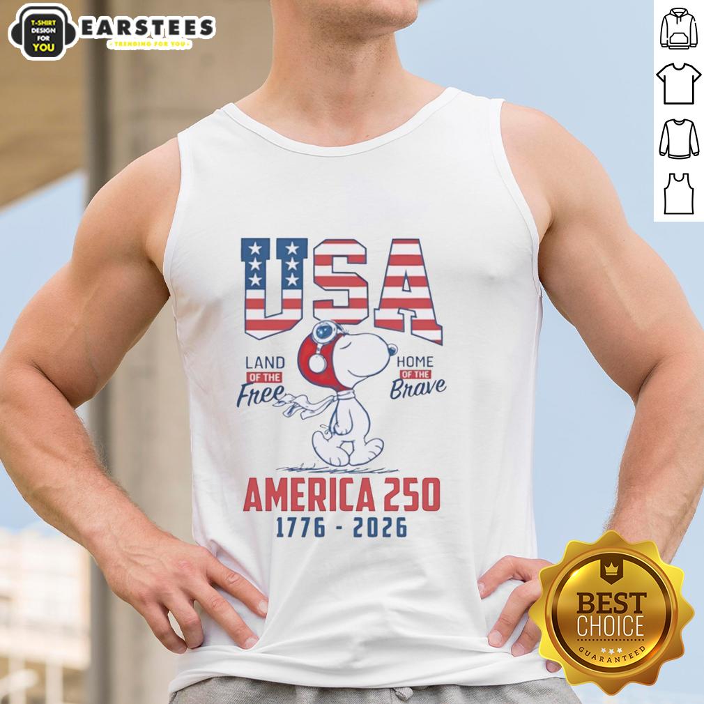 Original Snoopy Wearing Flight Helmet Happy 250 America 4th Of July M797 T-Shirt - Image 4