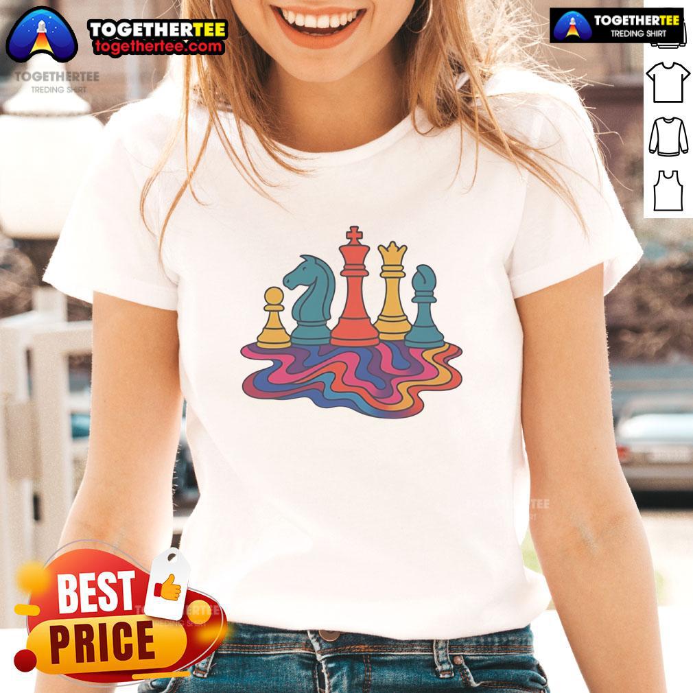 Premium Colorful Trippy Chess T-Shirt - Image 3