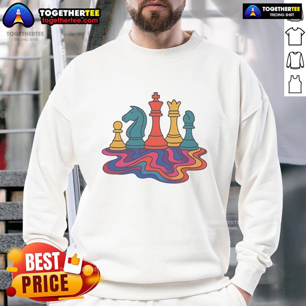 Premium Colorful Trippy Chess T-Shirt - Image 5