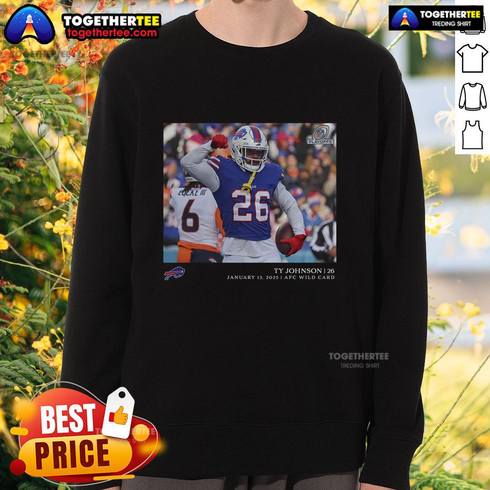 Official TY Johnson Buffalo Bills NFL Flash Features Wild Card T-Shirt - Image 5