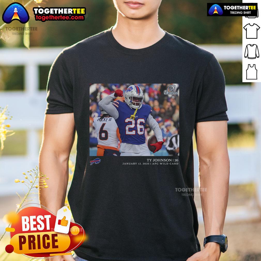 Official TY Johnson Buffalo Bills NFL Flash Features Wild Card T-Shirt