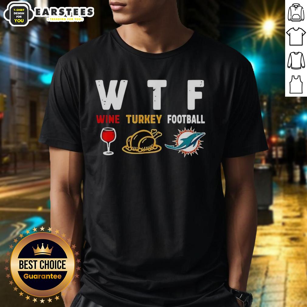 Premium Wine Turkey Miami Dolphins Football Thanksgiving T-Shirt