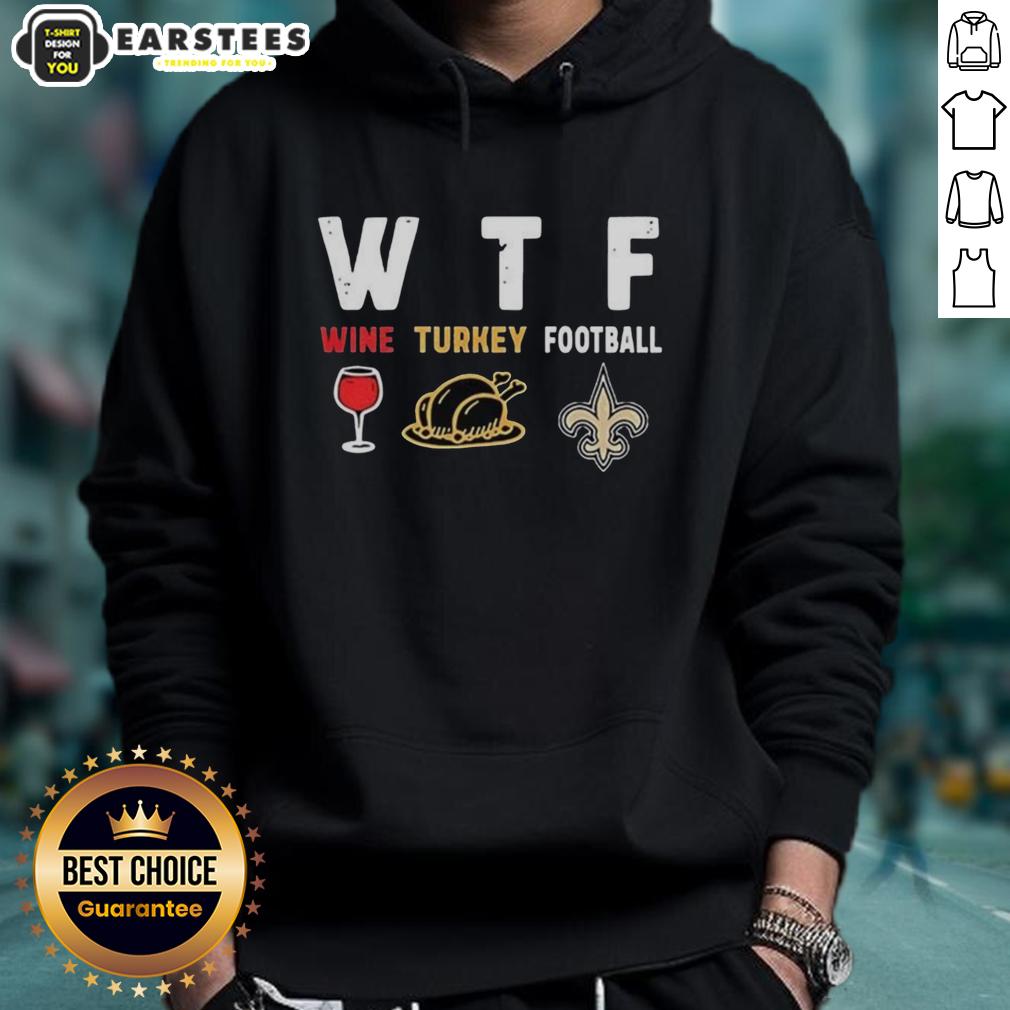 Premium Wine Turkey New Orleans Saints Football Thanksgiving T-Shirt - Image 2