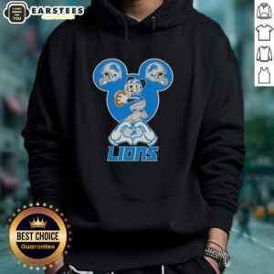 Alternative view of Top Mickey Hands Heart Love Detroit Lions Football T-Shirt