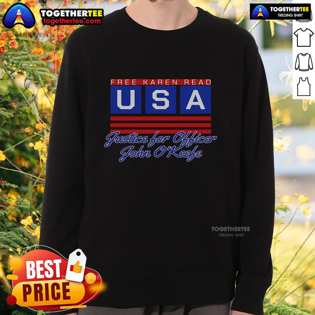 Official Free Karen Read Justice For Officer John O'keefe USA America T-Shirt - Image 5