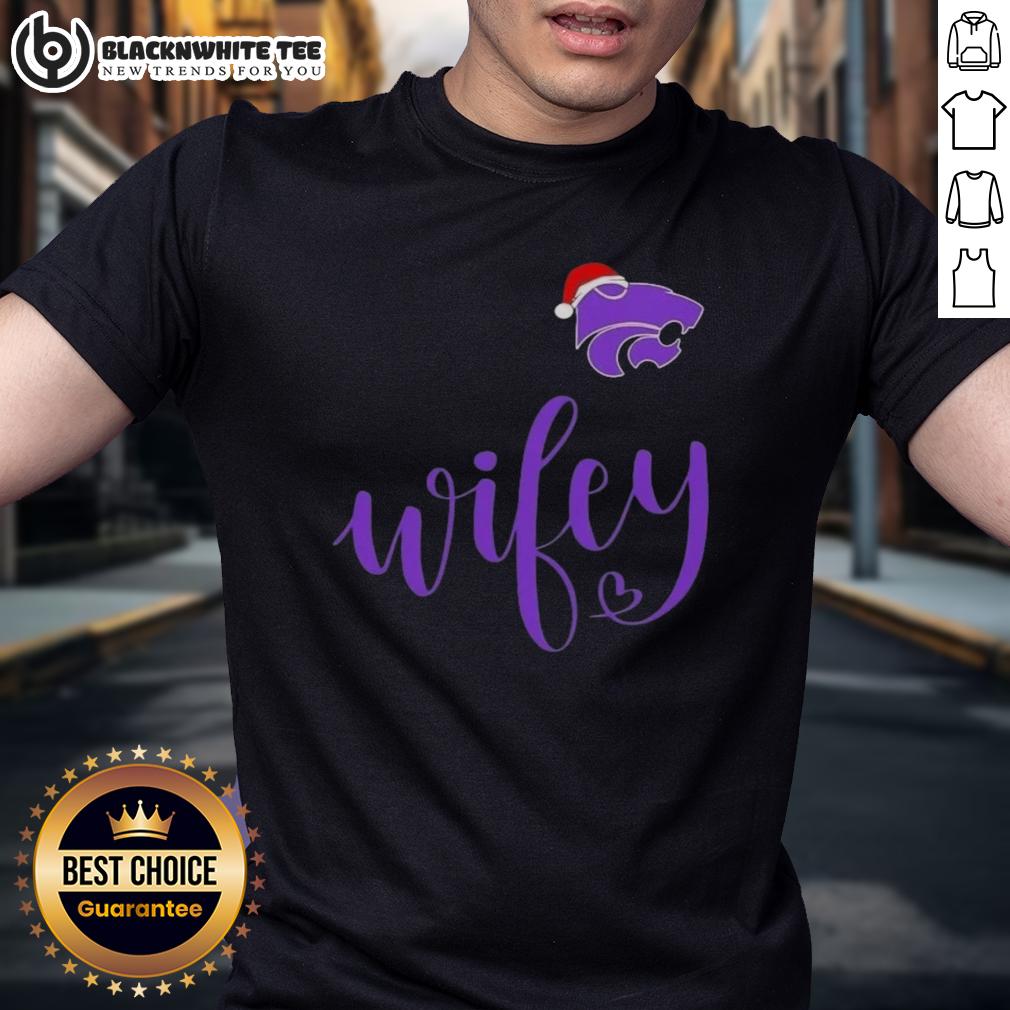 Awesome Wifey Kansas State Wildcats Santa Hat Merry Christmas T-Shirt