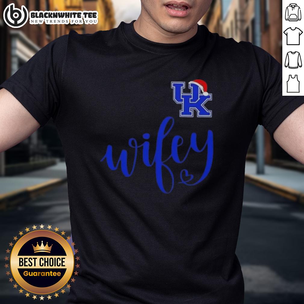Awesome Wifey Kentucky Wildcats Santa Hat Merry Christmas T-Shirt