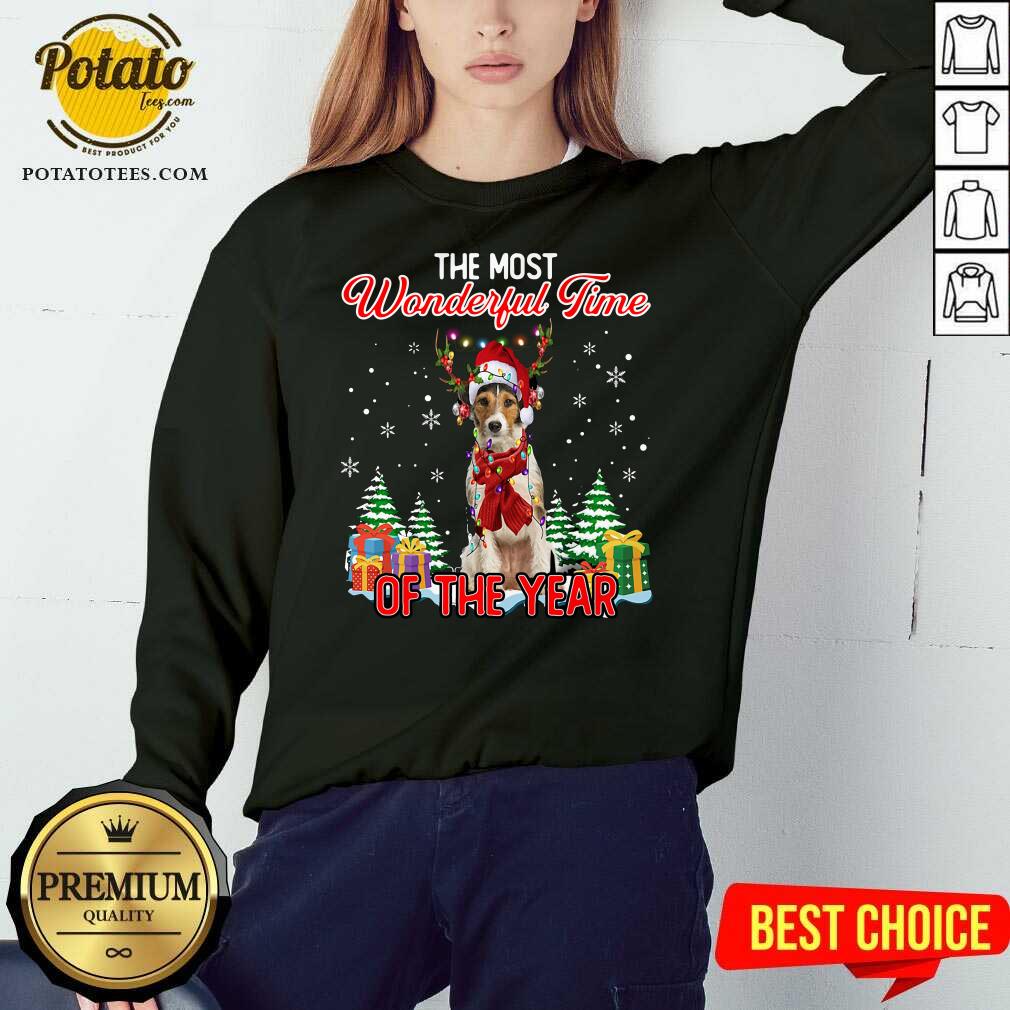 Premium Wire Fox Terrier The Most Wonderful Time Of The Year Christmas Shirt - Image 4