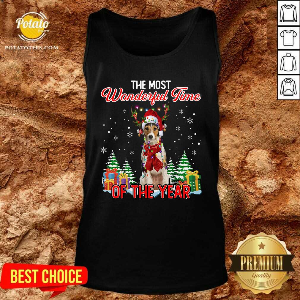 Premium Wire Fox Terrier The Most Wonderful Time Of The Year Christmas Shirt - Image 3