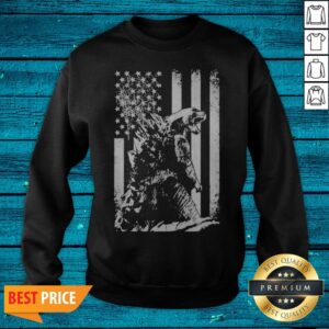 Alternative view of Top Awesome Godzilla American Flag Shirt