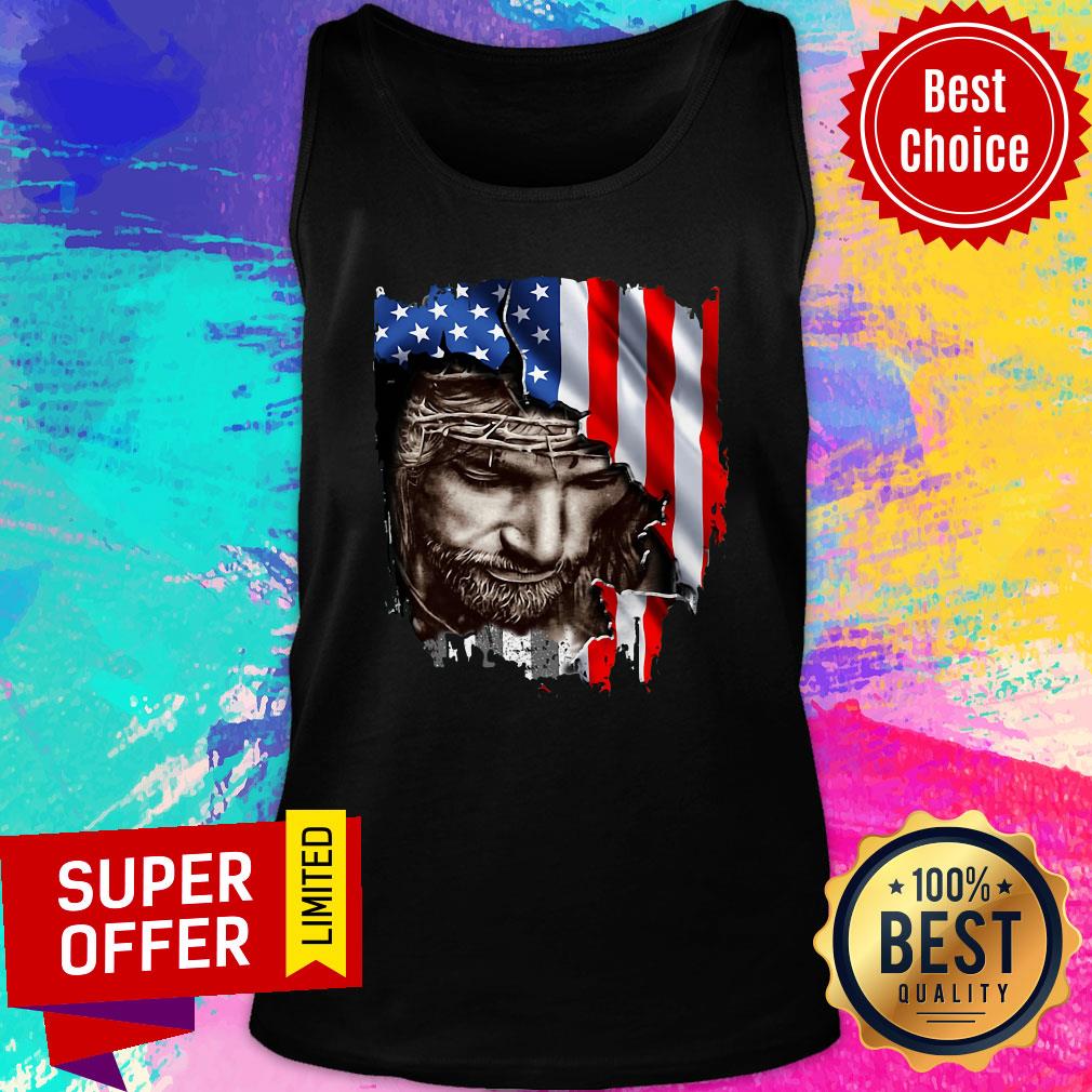 Awesome Jesus American Flag Shirt - Image 4