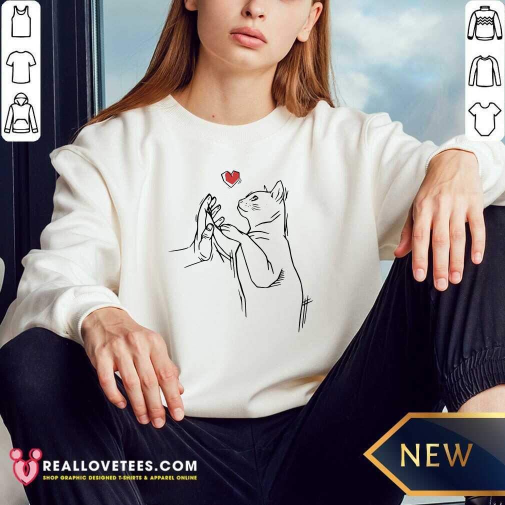Cat Love High Five Hand Shirt - Image 5