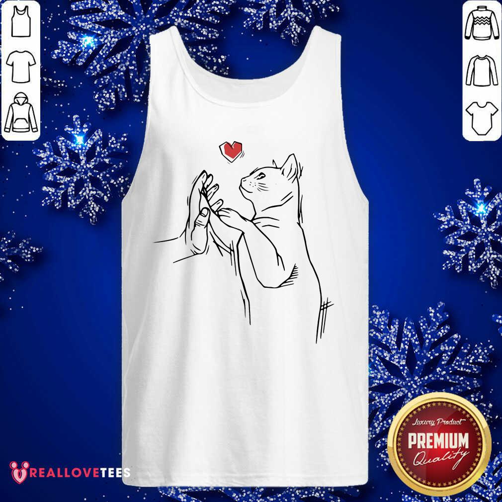 Cat Love High Five Hand Shirt - Image 4