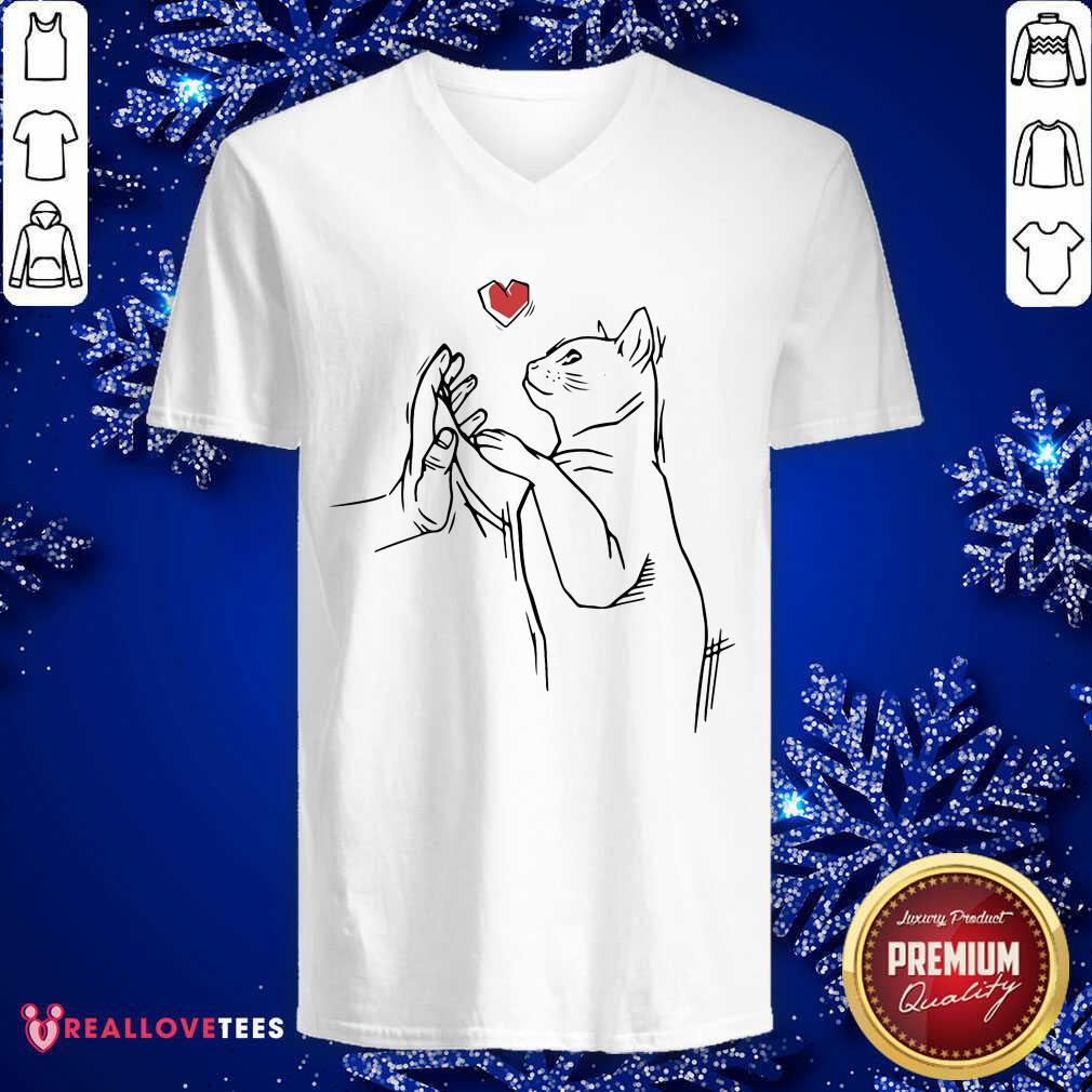 Cat Love High Five Hand Shirt - Image 3