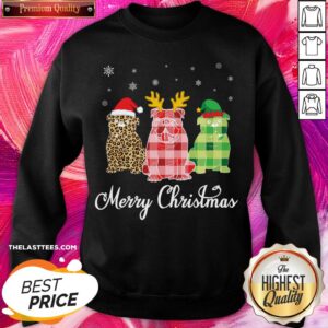 Alternative view of Hot English Bulldog Dog Leopard Plaid Printed Santa ELF Reindeer Costume Merry Christmas Day Shirt
