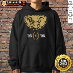 Alternative view of Top Alabama Crimson Tide NCAA College Football Playoff 2025 2026 Big Al Mascot Logo T-Shirt