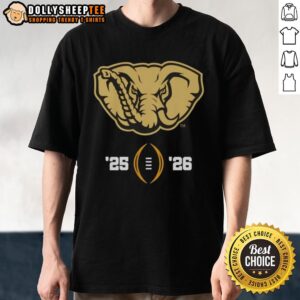 Top Alabama Crimson Tide NCAA College Football Playoff 2025 2026 Big Al Mascot Logo T-Shirt
