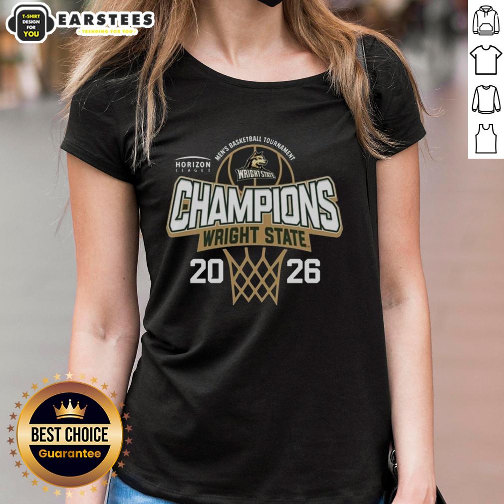 Awesome Wright State Raiders 2026 Horizon League Men's Basketball Tournament Champions T-Shirt - Image 3