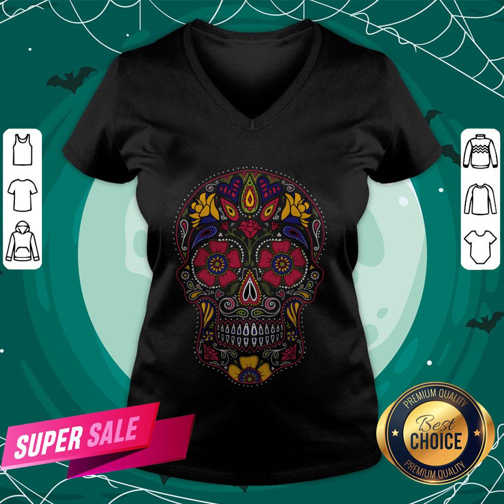 Day Of The Dead Sugar Skull Dark Shirt - Image 2