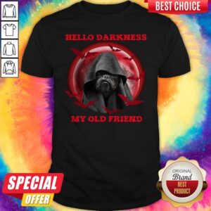 Dog Hello Darkness My Old Friend Blood Moon Shirt