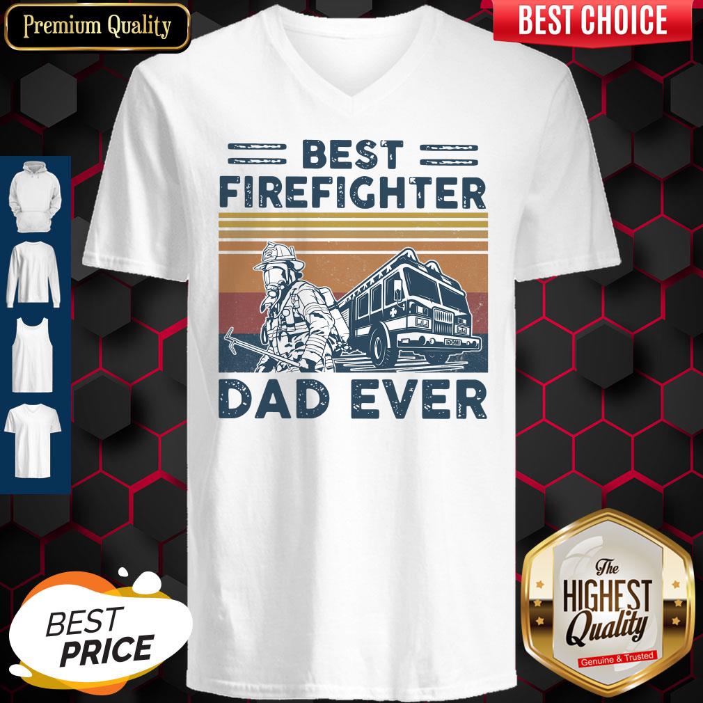 Best Firefighter DAD EVER Vintage Father's Day Classic Shirt - Image 5
