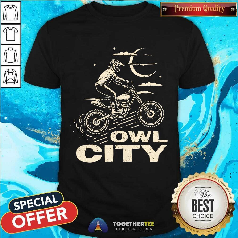 Nice Owl City Motorcycle Puff T-Shirt