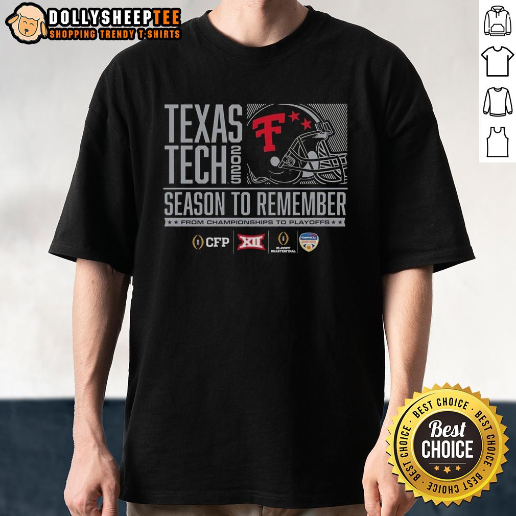 Official Texas Tech Red Raiders Helmet From Championships To Playoff Season To Remember 2025 T-Shirt