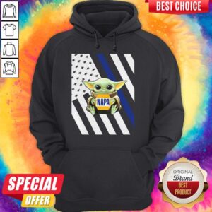 Alternative view of Perfect American Flag Baby Yoda Hug Napa Shirt
