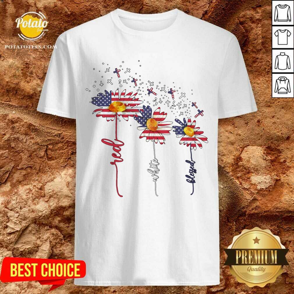 Three Flowers 4th Of July Shirt