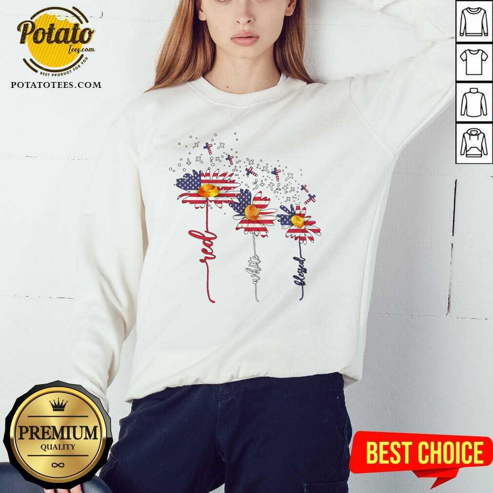 Three Flowers 4th Of July Shirt - Image 4