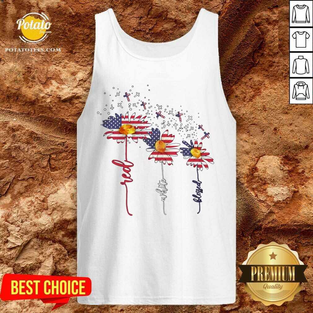 Three Flowers 4th Of July Shirt - Image 3