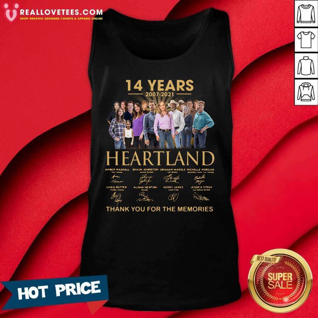 Top 14 Years 2007 2021 Heartland Thank You For The Memories Signatures Shirt - Image 2