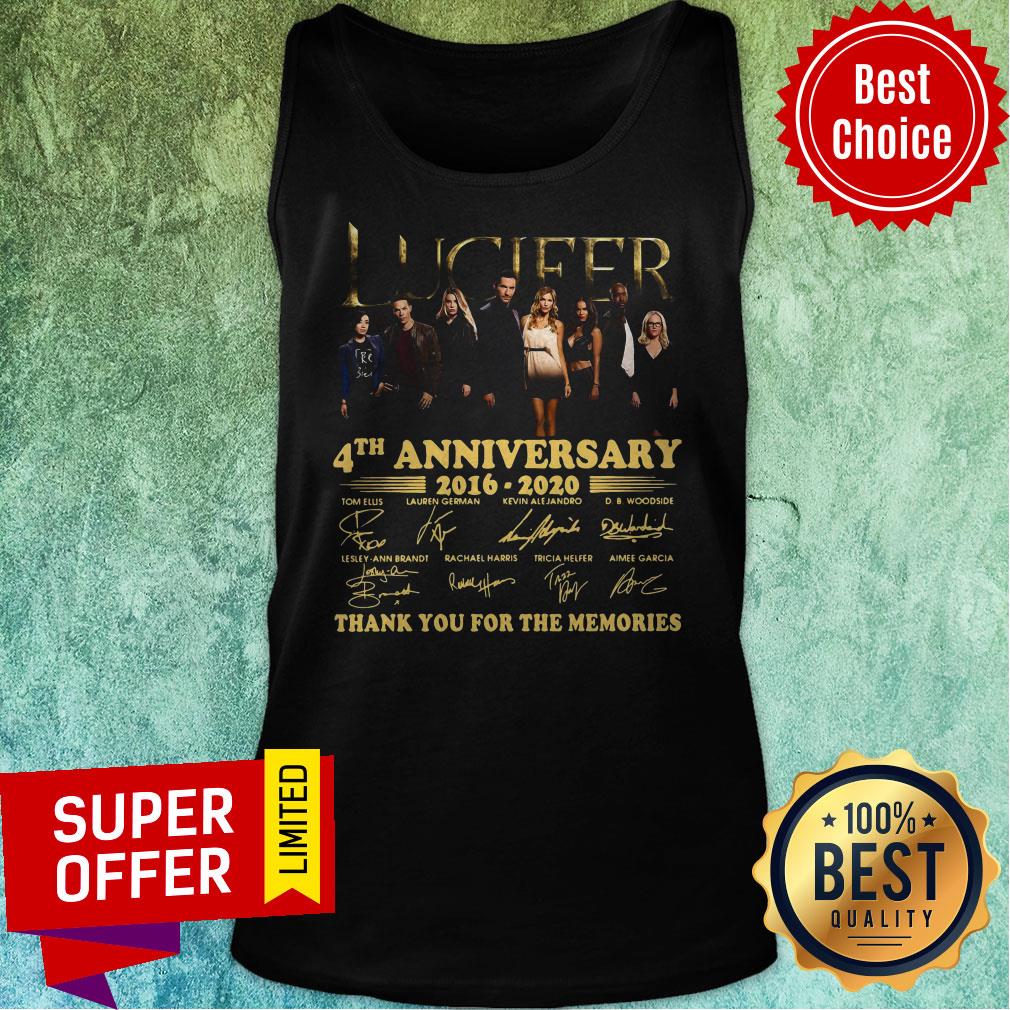 Nice Lucifer 4th Anniversary 2016 2020 Signatures Shirt - Image 4