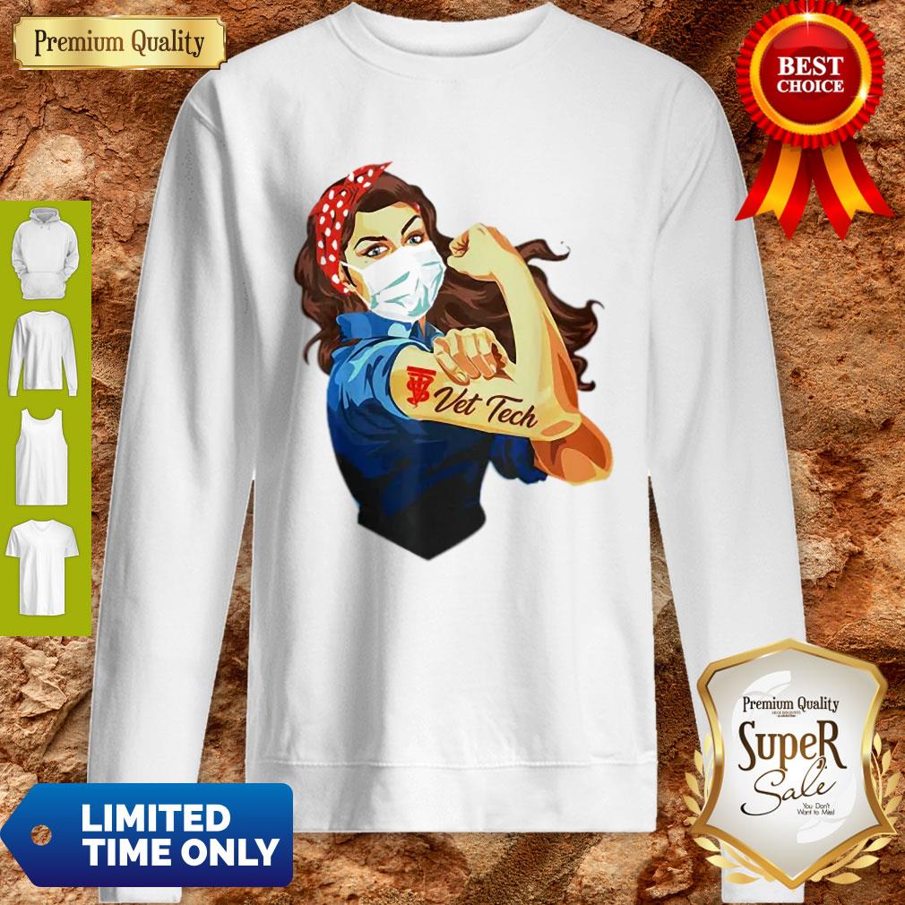 Strong Woman Mask Vet Tech Coronavirus Shirt - Image 4